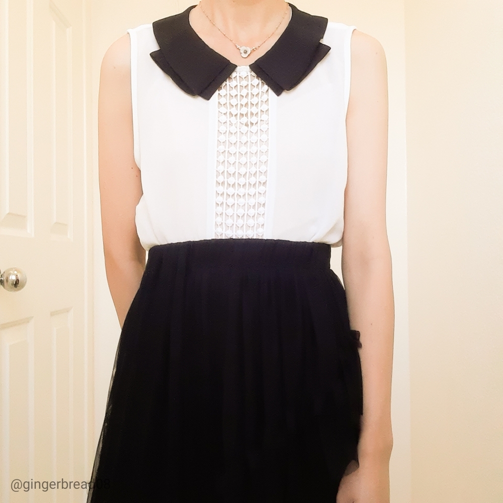 Forever 21 Black Peter Pan Collar Sleeveless Shirt